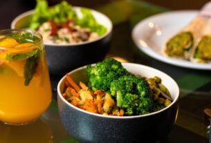 green vegetable on white ceramic bowl